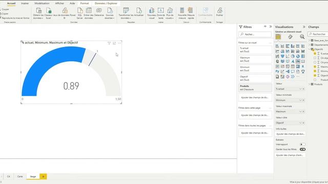 Power BI - Comment créer un visuel jauge смотреть онлайн