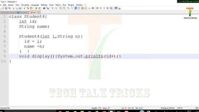 Parameterized Constructor in java | Part-21 | Constructor Overloading | Tech Talk Tricks смотреть онлайн