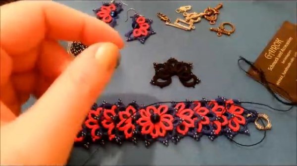 Bracelet/ Браслет фриволите/Мастер-класс/Frivolite/фриволите иглой