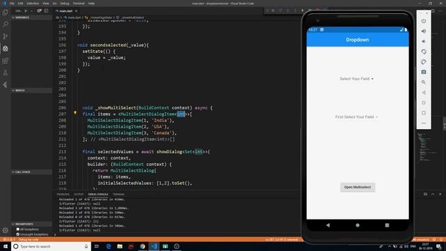 Flutter Multiselect Drop down | DropDown / Dialog With Multiselect By Desi Programmer смотреть онлайн