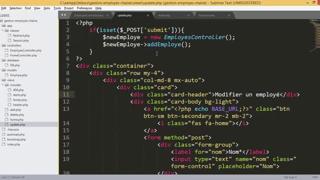Application de gestion d'employés ب PHP MVC و PDO ضافة فورم التعديل) تحديث 2019) смотреть онлайн