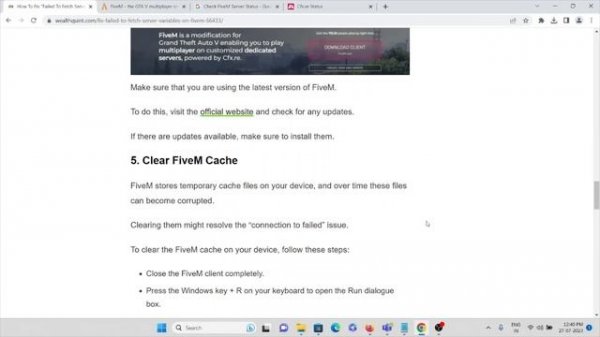 How To Fix FiveM Failed To Fetch Server Variables Failed to connect Timed out CURL error code 28