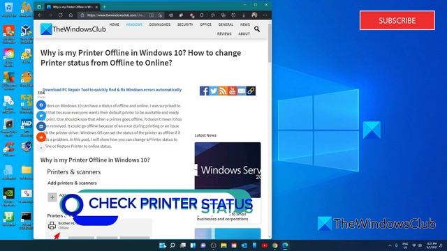 Why is my Printer Offline in Windows 10? Change Printer status to Online смотреть онлайн