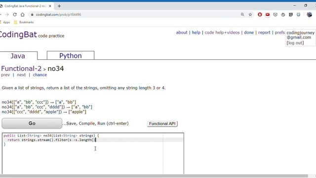 CodingBat | Functional 2 | Java смотреть онлайн
