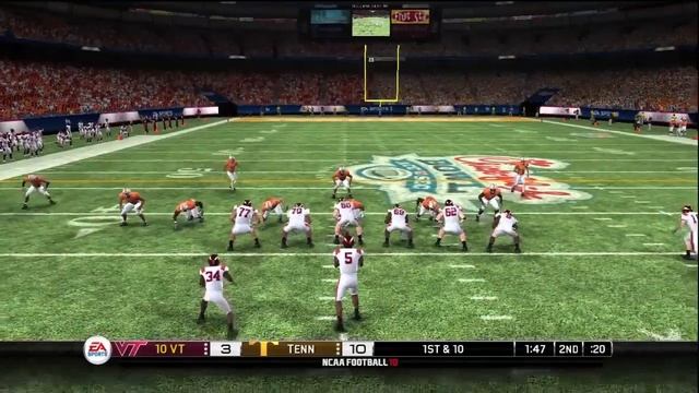 NCAA Football 10 - Chick-fil-A Bowl - Virginia Tech vs Tennessee (HD) смотреть онлайн