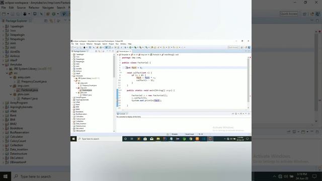 java How to calculate factorial with recursion. смотреть онлайн