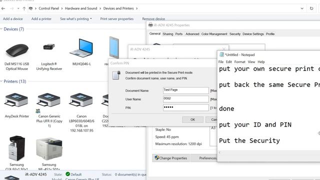 Canon Secure Print Code Setting смотреть онлайн