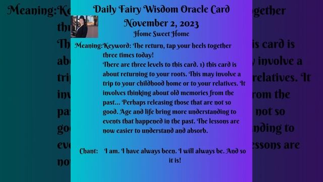 Daily Fairy Wisdom Oracle Card November 2, 2023 #tarot смотреть онлайн