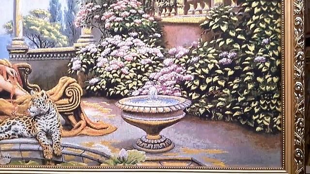 Гобеленовая картина с люрексом "Девушка с леопа " смотреть онлайн