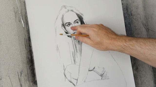 Муза Рисунок Часть 2 Бумага, уголь 58х41 Художник Геннадий Улыбин смотреть онлайн