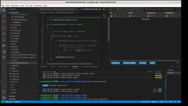 Объясняю на пальцах про миграции и модели в Laravel смотреть онлайн