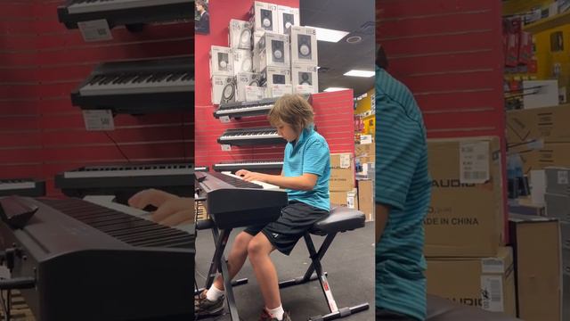 My 12 year old son Chase Christian David playing the Roland FP-30X at Guitar Center смотреть онлайн