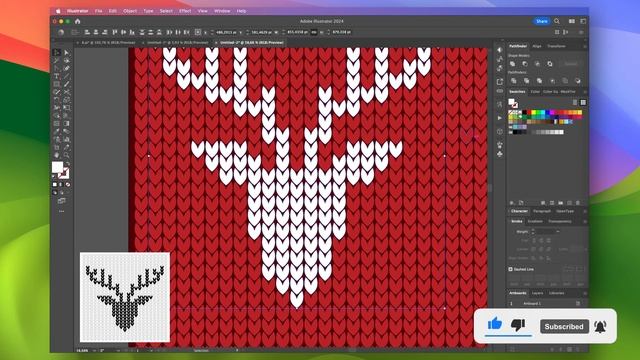 How to Make a Christmas Jumper Pattern in Adobe Illustrator | Tutorial смотреть онлайн