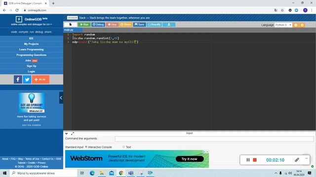 python randint смотреть онлайн