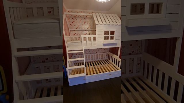 Двухъярусная кроватка домик. смотреть онлайн
