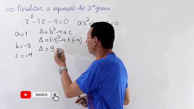 Como RESOLVER e IDENTIFICAR os coeficientes a, b e c na EQUAÇÃO do 2º grau x² - 3x - 4 = 0. #algebr смотреть онлайн