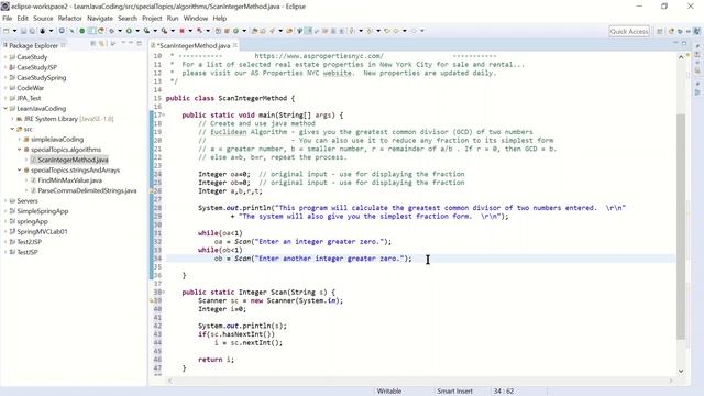 Java Tutorial Lesson 0019 - Java Method To Scan Integer / Euclidean Algorithm смотреть онлайн