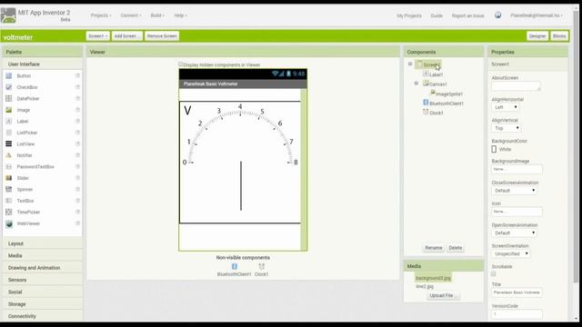App Inventor 2 - DIY Analog Voltmeter With Arduino Bluetooth