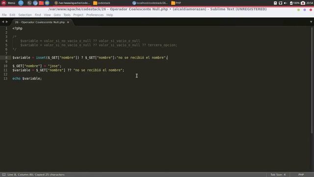 26 - Operador Coalescente Null [PHP 7 - Español] смотреть онлайн