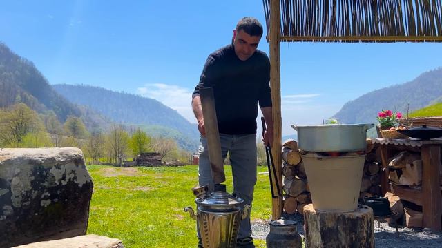 Pilaf According To Azerbaijani Traditions! National Dish Rustic Cooking