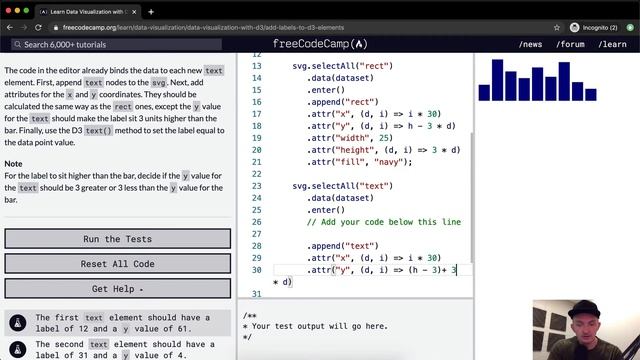 Add Labels to D3 Elements - Data Visualization with D3 - Free Code Camp смотреть онлайн