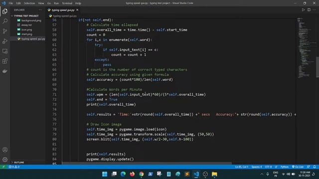 Typing speed test game in python смотреть онлайн