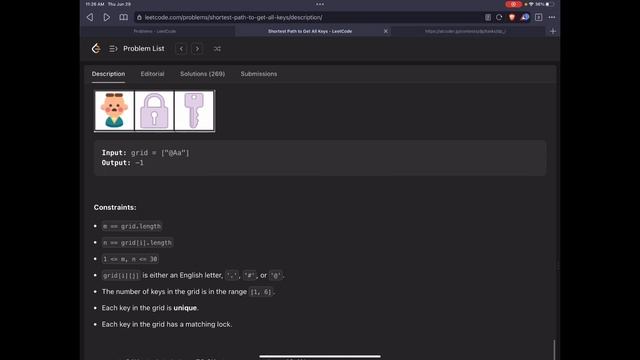 Leetcode 864. Shortest Path to Get all Keys | BFS + Bit masking | Daily Challenge Leetcode смотреть онлайн