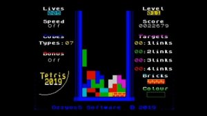 Tetris 2019 (Playthrough level 1-20) + Review, ZX Spectrum