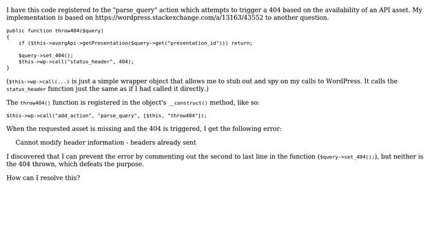 Wordpress: "Headers already sent" error triggered in "parse_query" action смотреть онлайн