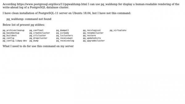 pg_waldump: command not found