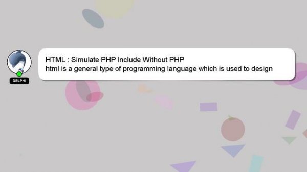 HTML : Simulate PHP Include Without PHP