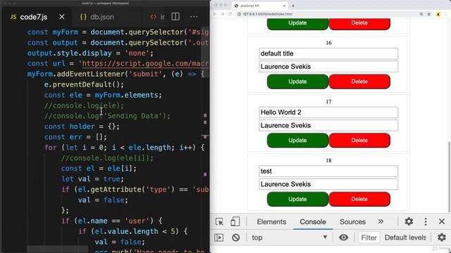 AJAX Dynamic Web Pages 0601 - Setup Local JSON Server - CRUD Testing Database смотреть онлайн