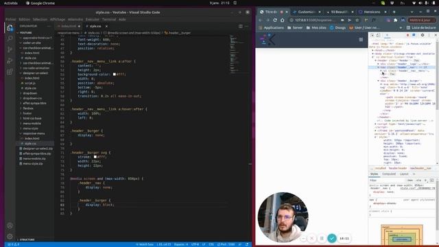 Responsive CSS : Créer un menu burger смотреть онлайн