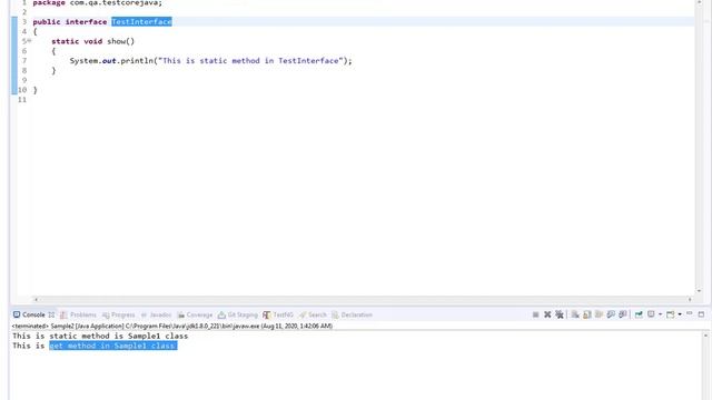 Static Methods in Interface | How we can call INTERFACE STATIC METHOD in implementation classes смотреть онлайн