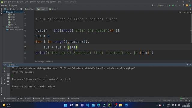 Sum of square of first n natural numbers in Python | Basic Python Programs | Video - 3 смотреть онлайн