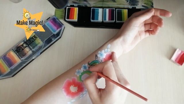АКВАГРИМ-ДИЗАЙН: Единорог в цветах! / Facepainting and bodyart: Unicorn and flowers смотреть онлайн