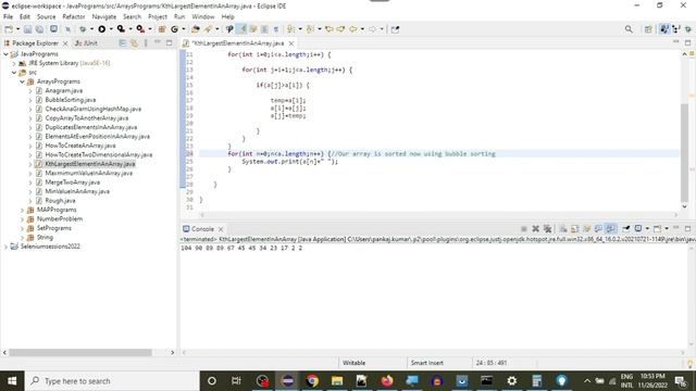 Java Programs:8.Kth Largest Element in an Array смотреть онлайн