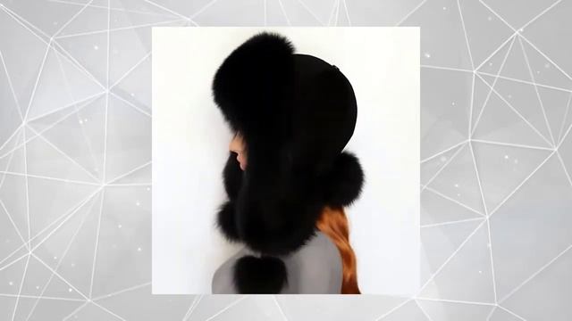 Шапка женская "Зимушка" из песца и замши чёрного цвета смотреть онлайн
