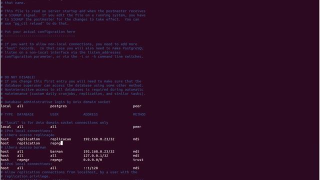 Curso de PostgreSQL Replicação 15 - Preparação pg hba conf смотреть онлайн
