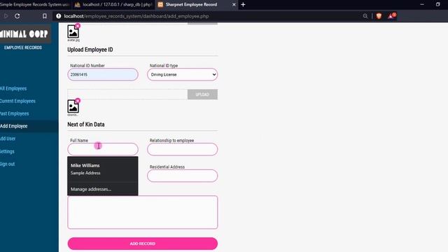 Simple Employee Records System using PHP Demo смотреть онлайн