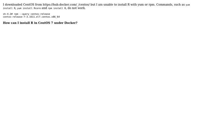 How to install R in CentOS 7 under Docker? смотреть онлайн