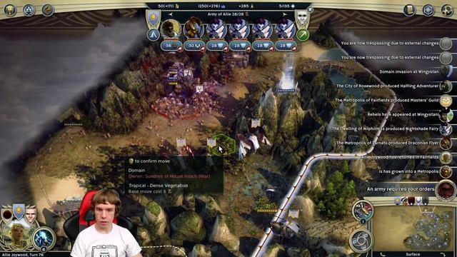 Age of Wonders III Halflings #18 Random Map Sorcerer vs 3 Emperor AI with The Golden Realms DLC смотреть онлайн