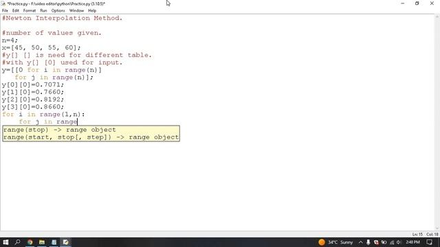How to write a code for Newton Interpolation Method in python idle | 2023 | смотреть онлайн