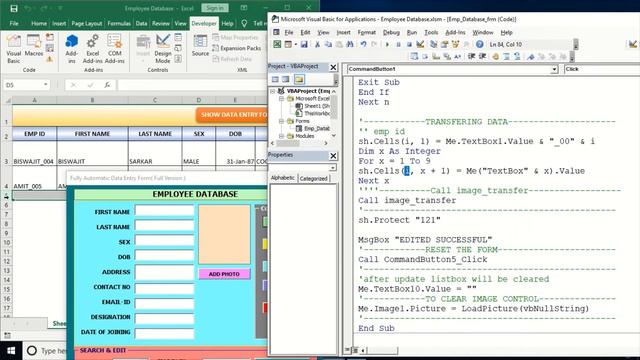Fully Automatic Data Entry userform in Excel VBA || Employee Database in Excel VBA || Step by Step смотреть онлайн