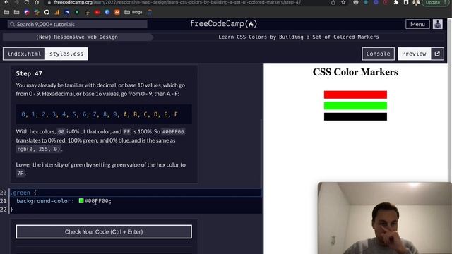 freeCodeCamp - Learn CSS by Building a Set of Colored Markers (41-50) смотреть онлайн