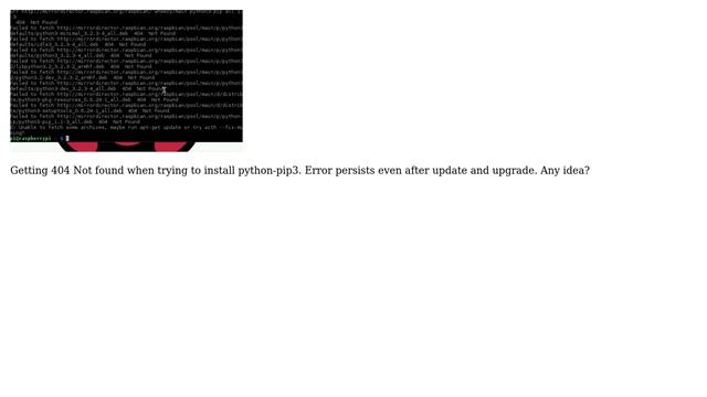 Raspberry Pi: sudo apt-get install python3-pip not working смотреть онлайн