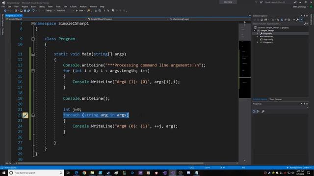 Learning C# Main and command line arguments Visual Studio 2017 смотреть онлайн