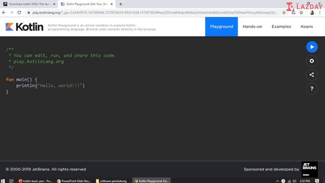Tutorial Kotlin Dasar - 3. Kotlin Playground (Online Editor) смотреть онлайн