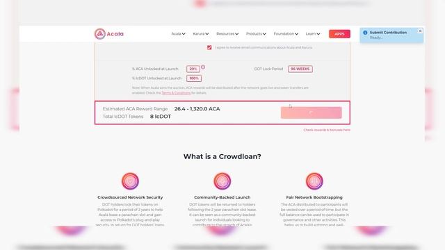 Как участвовать в аукционах парачейнов Polkadot? Краудлоан Acala. Участвуем в краудлоане. смотреть онлайн