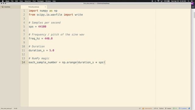 Python & NumPy Synthesizer 02: Sine wave audio with NumPy смотреть онлайн